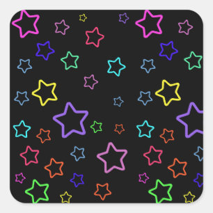 Multicolored Starry Night Square Sticker