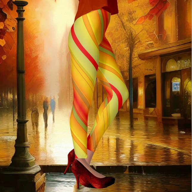 Multicolored Striped Designer Pattern Leggings (Creator Uploaded)