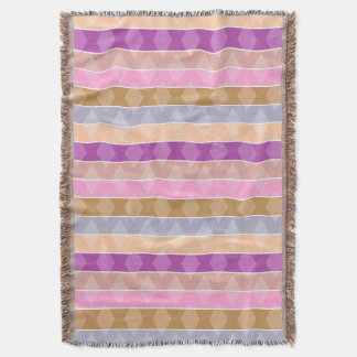 Multicolored striped geometric retro pattern throw blanket