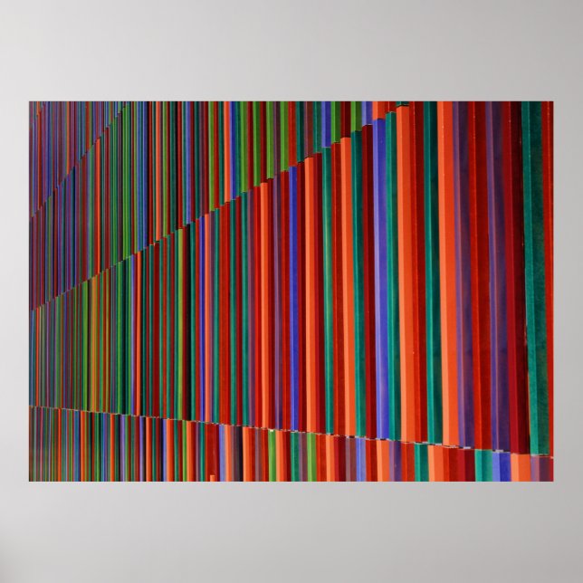 Multicolored striped illustration poster (Front)