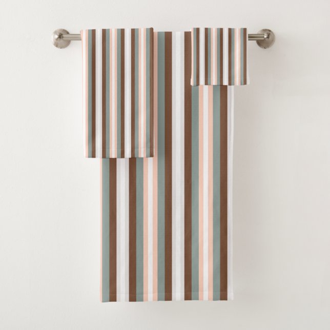 Multicolored Striped Pattern  Bath Towel Set (Insitu)