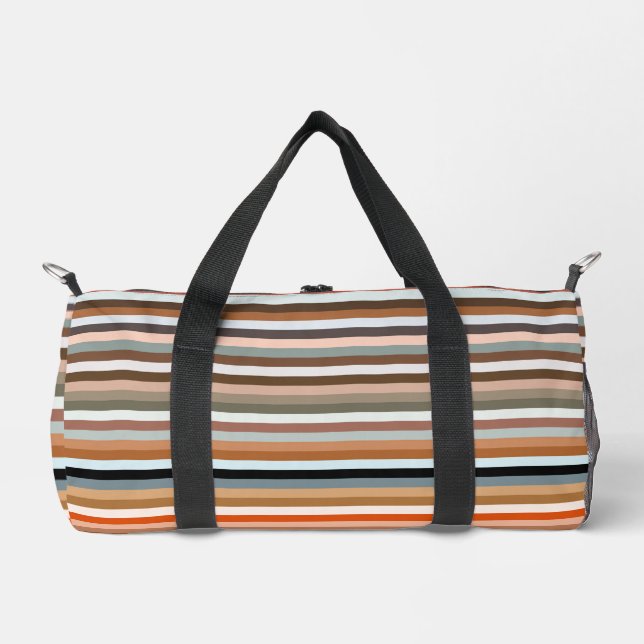 Multicolored Striped Pattern Duffle Bag (Front)