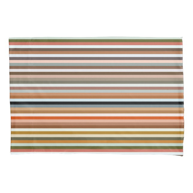 Multicolored Striped Pattern Pillowcase (Front)