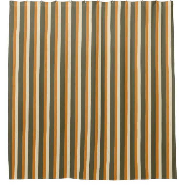 Multicolored Striped Pattern Shower Curtain (Front)
