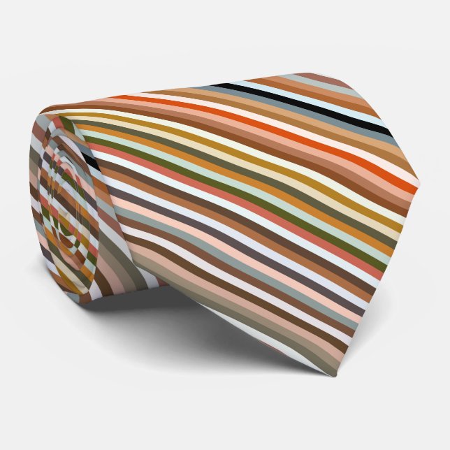 Multicolored Striped Pattern Tie (Rolled)