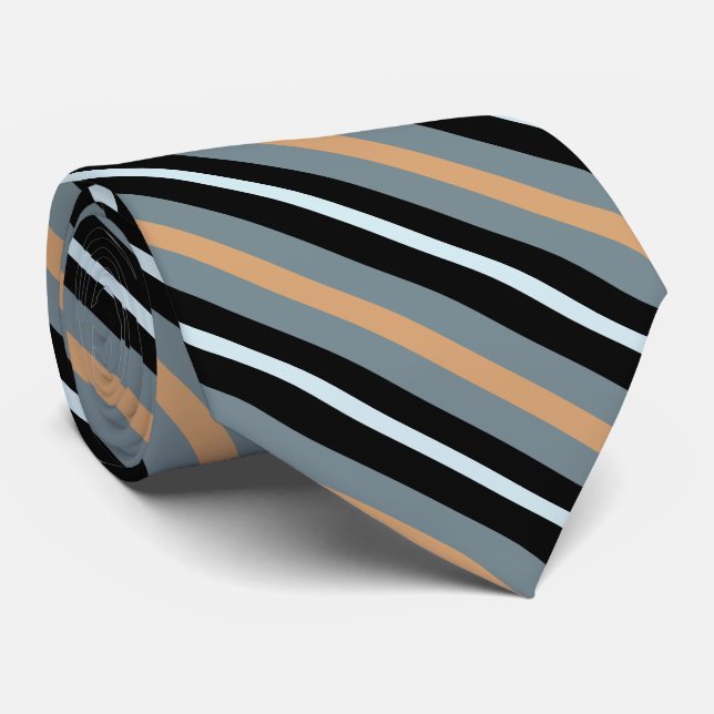 Multicolored Striped Pattern  Tie (Rolled)