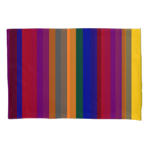 Multicolored Striped Pillowcase
