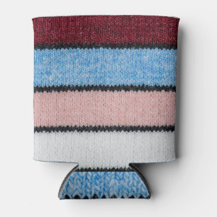 Multicolored Striped Wool: Fabric Texture. Can Cooler