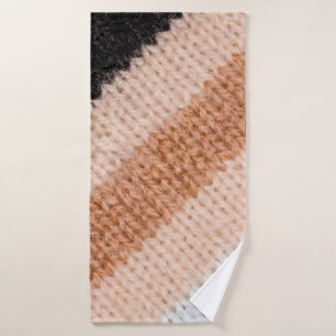 Multicolored striped wool fabric texture closeup p bath towel