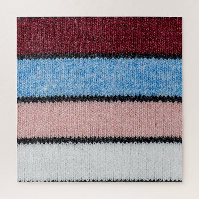 Multicolored Striped Wool: Fabric Texture. Jigsaw Puzzle (Vertical)