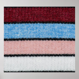 Multicolored Striped Wool: Fabric Texture. Poster