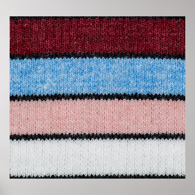 Multicolored Striped Wool: Fabric Texture. Poster (Front)