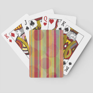Multicolored stripes and circles playing cards