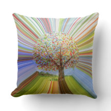 Multicolored Stripes Autumn Tree Art