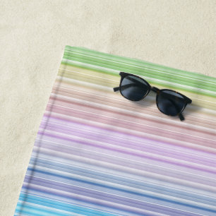 Multicolored Stripes Beach Towel
