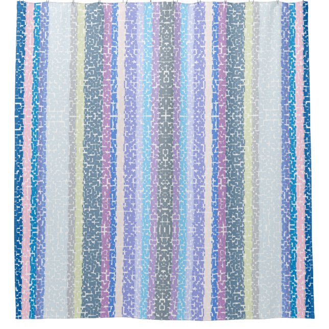 Multicolored Stripes Shower Curtain (Front)