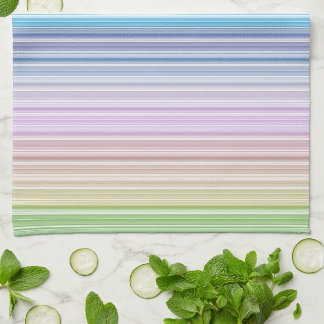 Multicolored Stripes Tea Towel (Folded)