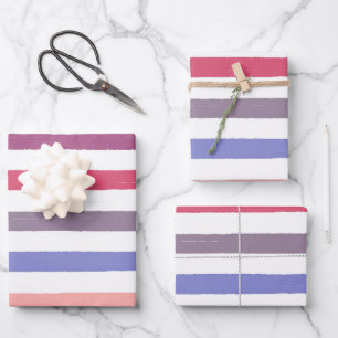 Multicolored Stripes Wrapping Paper Sheet