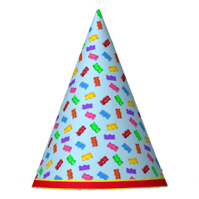 Multicolored sweet bears Birthday Party Hat (Front)