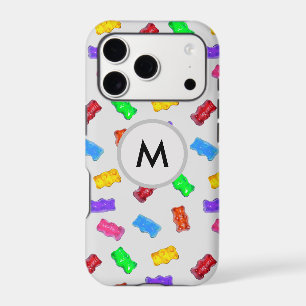 Multicolored sweet bears on silver