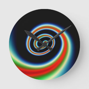 Multicolored Swirl  - Red Green Yellow Blue Round Clock