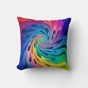 Multicolored Swirls Cushion