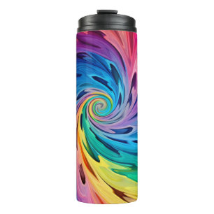 Multicolored Swirls Thermal Tumbler