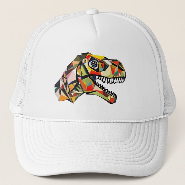 Multicolored T-Rex Trucker Hat (Front)