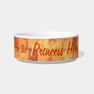 Multicolored Tile Princess Cat Bowl