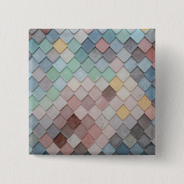 Multicolored Tiles 15 Cm Square Badge (Front)