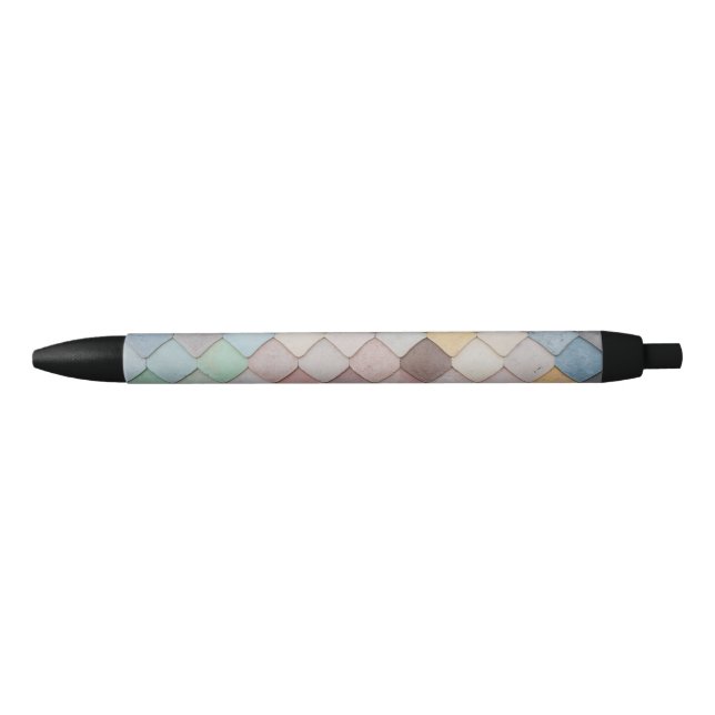 Multicolored Tiles Black Ink Pen (Front)