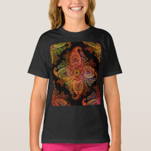 Multicolored Timeless Paisley on Black T-Shirt