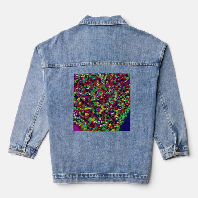 Multicolored Tree Between Worlds Denim Jacket (Back)