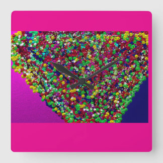 Multicolored Tree Between Worlds Square Wall Clock