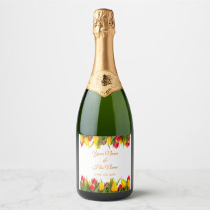 Multicolored Tulips Bouquet Thunder_Cove Sparkling Wine Label