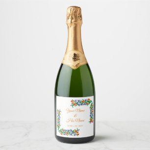 Multicolored Tulips Bouquet Thunder_Cove Sparkling Wine Label