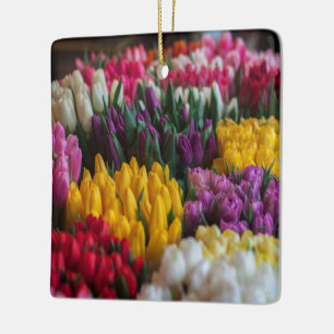 Multicolored Tulips Ceramic Tree Decoration