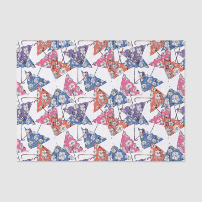 Multicolored umbrellas Tissue Paper (Front)