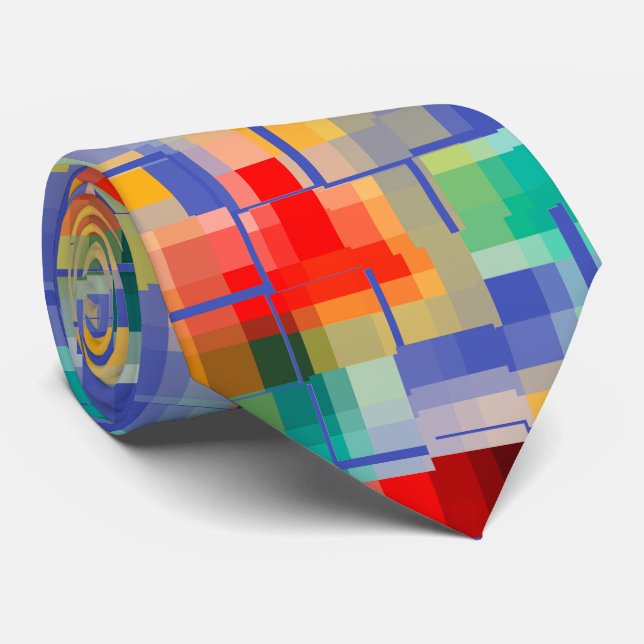 Multicolored Unique Pattern Tie (Rolled)