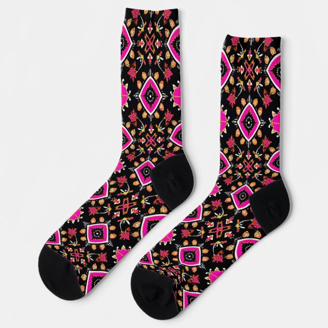 🌈 Multicolored Vibrant Pattern Geometric Abstract Socks (Left)