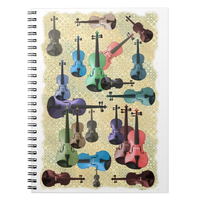 Multicolored Violin Wallpaper Notebook (Front)