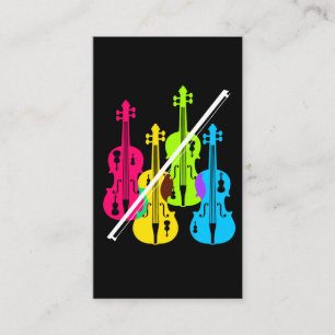 Multicolored Violins Birthday Gift For Musicians Business Card