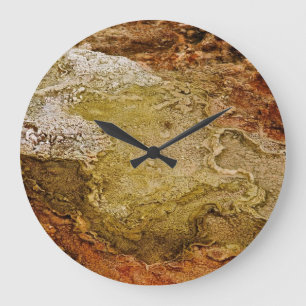 MULTICOLORED VOLCANIC MINERAL DEPOSITS LARGE CLOCK
