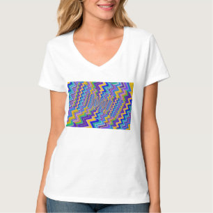 multicolored vortex on T shirt