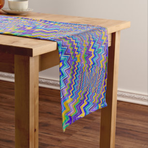 multicolored vortices on table runner