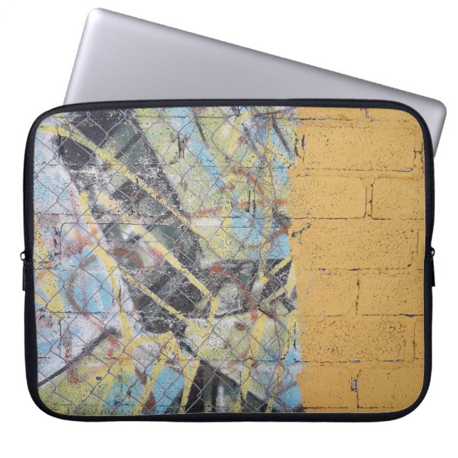 Multicolored wall painting laptop sleeve (Front)