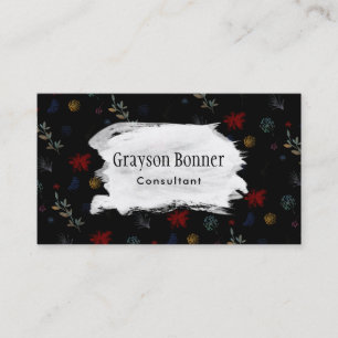 Multicolored Watercolor Botanical Pattern 01b Business Card