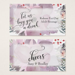 Multicolored Watercolor Floral Drink Tickets