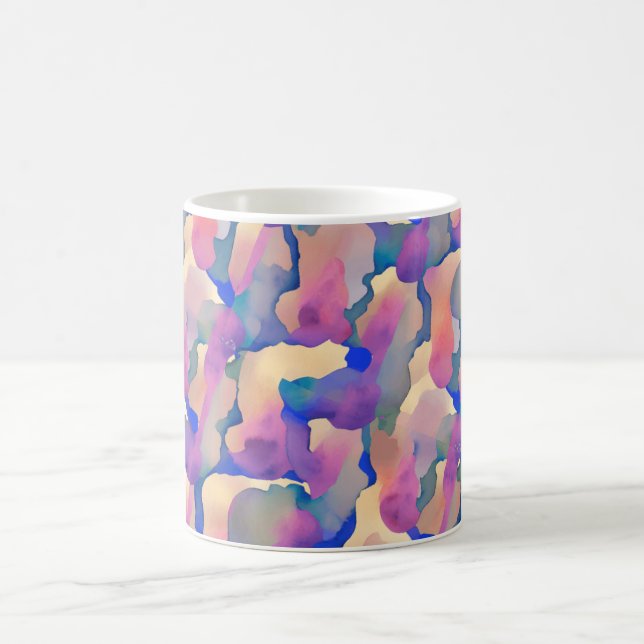 Multicolored Watercolor Pattern Coffee Mug (Center)