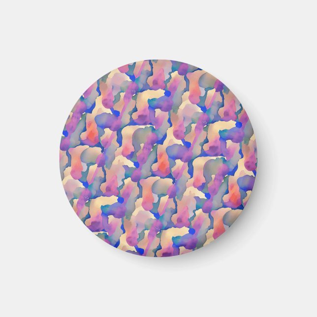 Multicolored Watercolor Pattern Magnet (Front)
